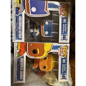 gingerbread aquaman & gingerbread batman FUNKO Lot
